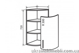 В15+ Тумба радіусна УНІ (Кухня Колор Міх Люкс)